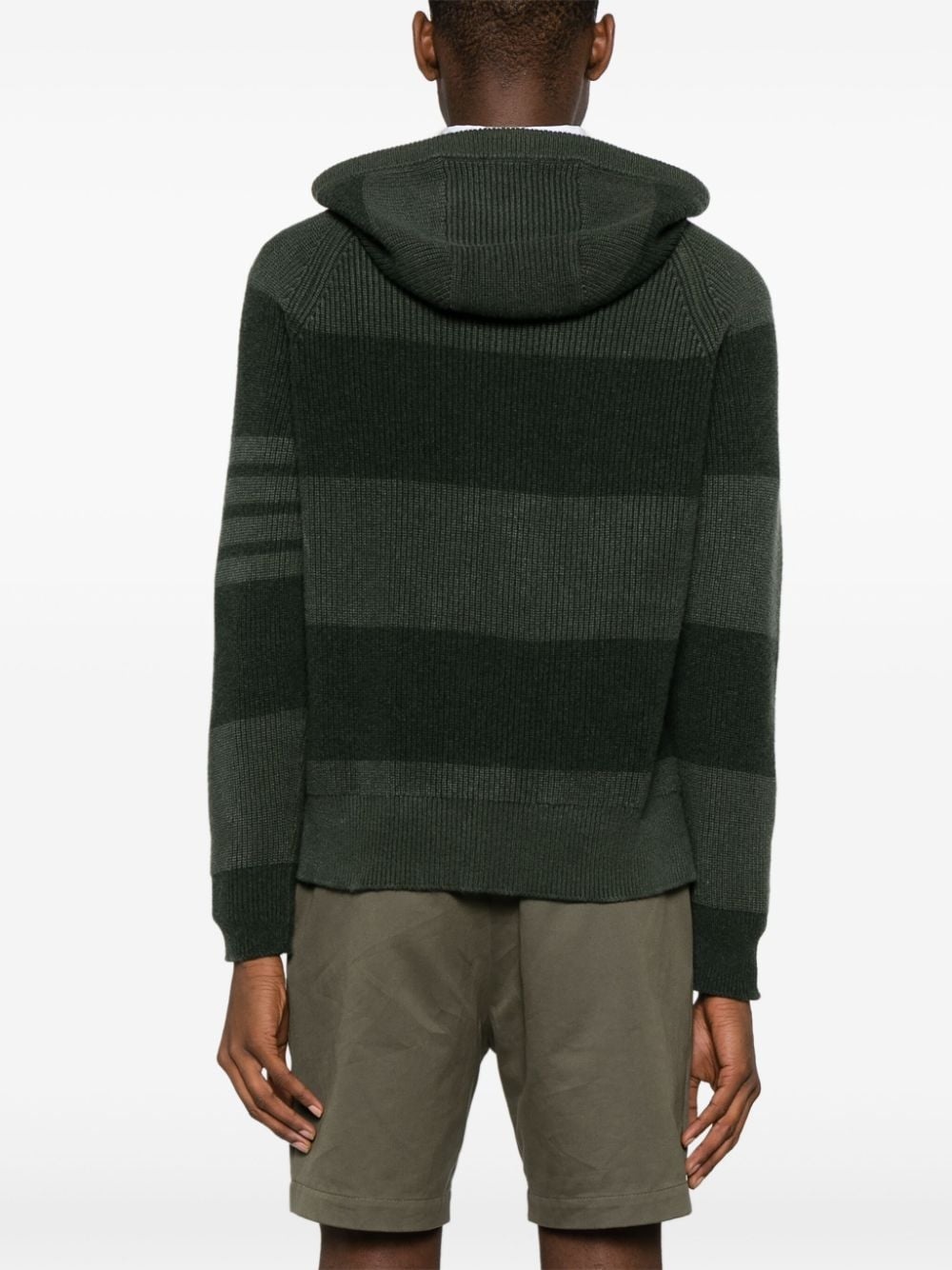 4-Bar striped cashmere hoodie - 4