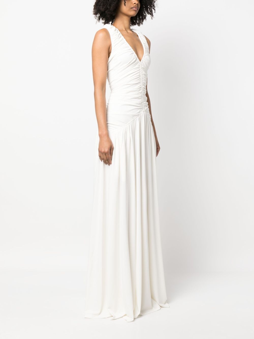 ruched-detailing long dress - 3
