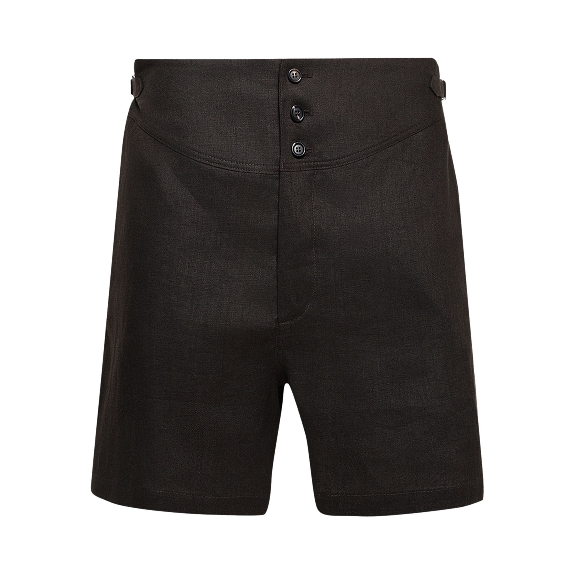 Bode Linen Shorts 'Brown/Black' - 1