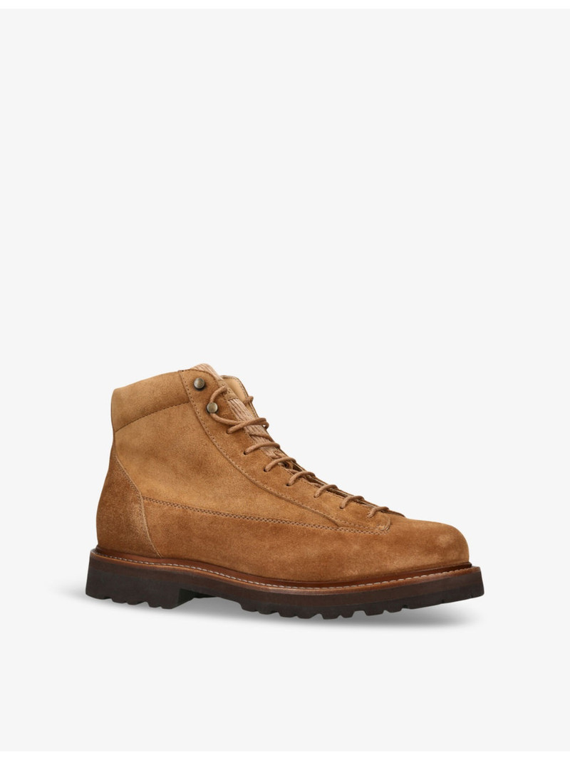 Corduroy-insert suede ankle boots 3
