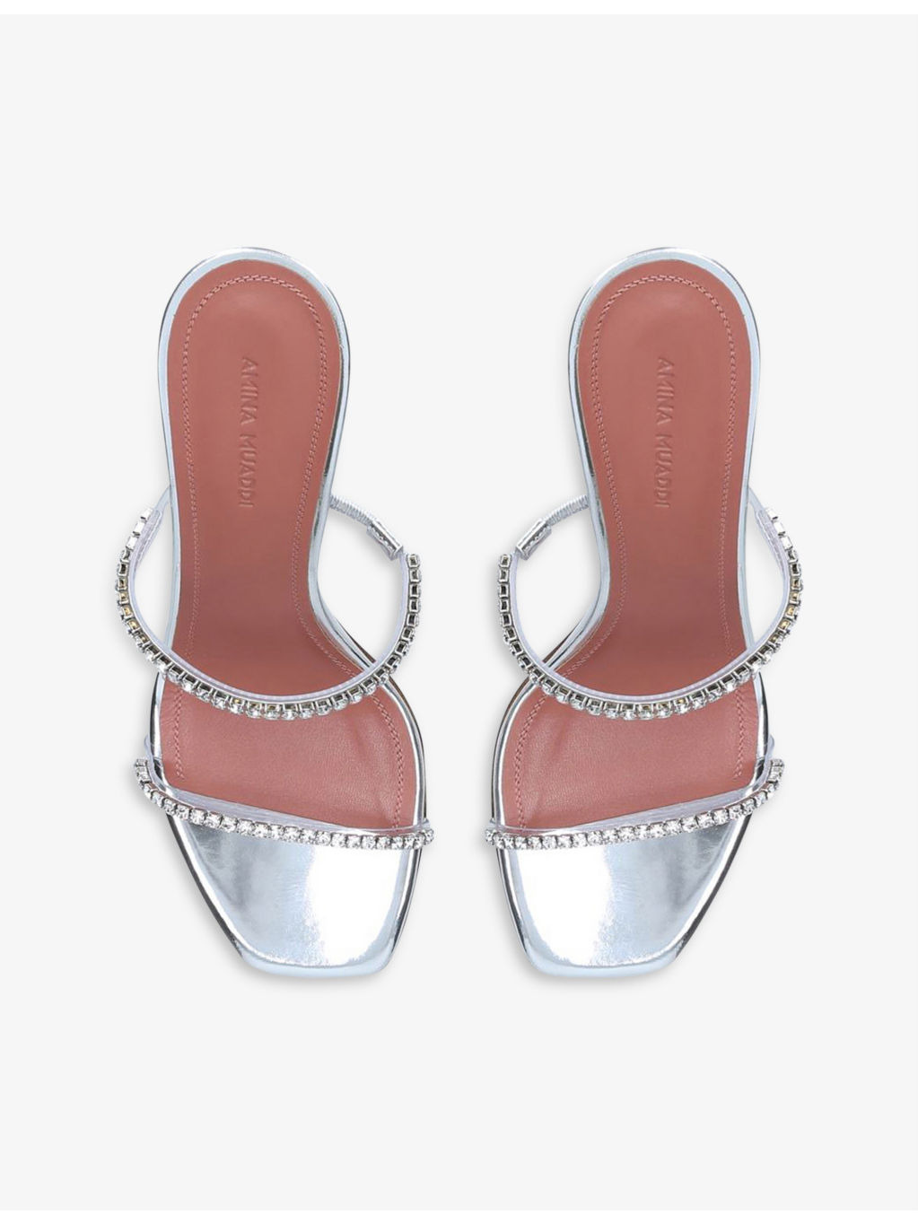 Gilda crystal-embellished leather heeled mules - 2