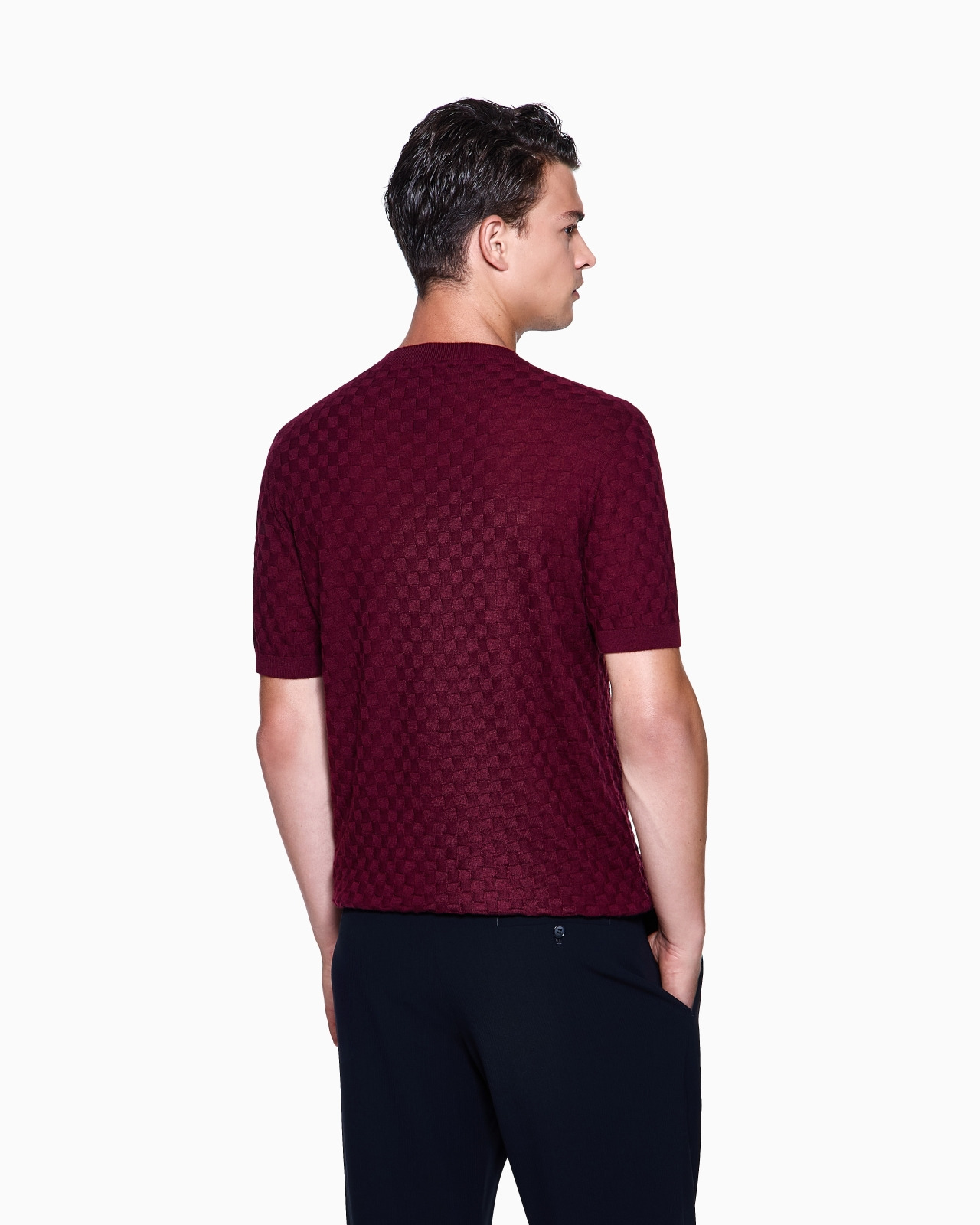 SHORT-SLEEVED CREW-NECK JUMPER IN CASHMERE AND SILK - 3
