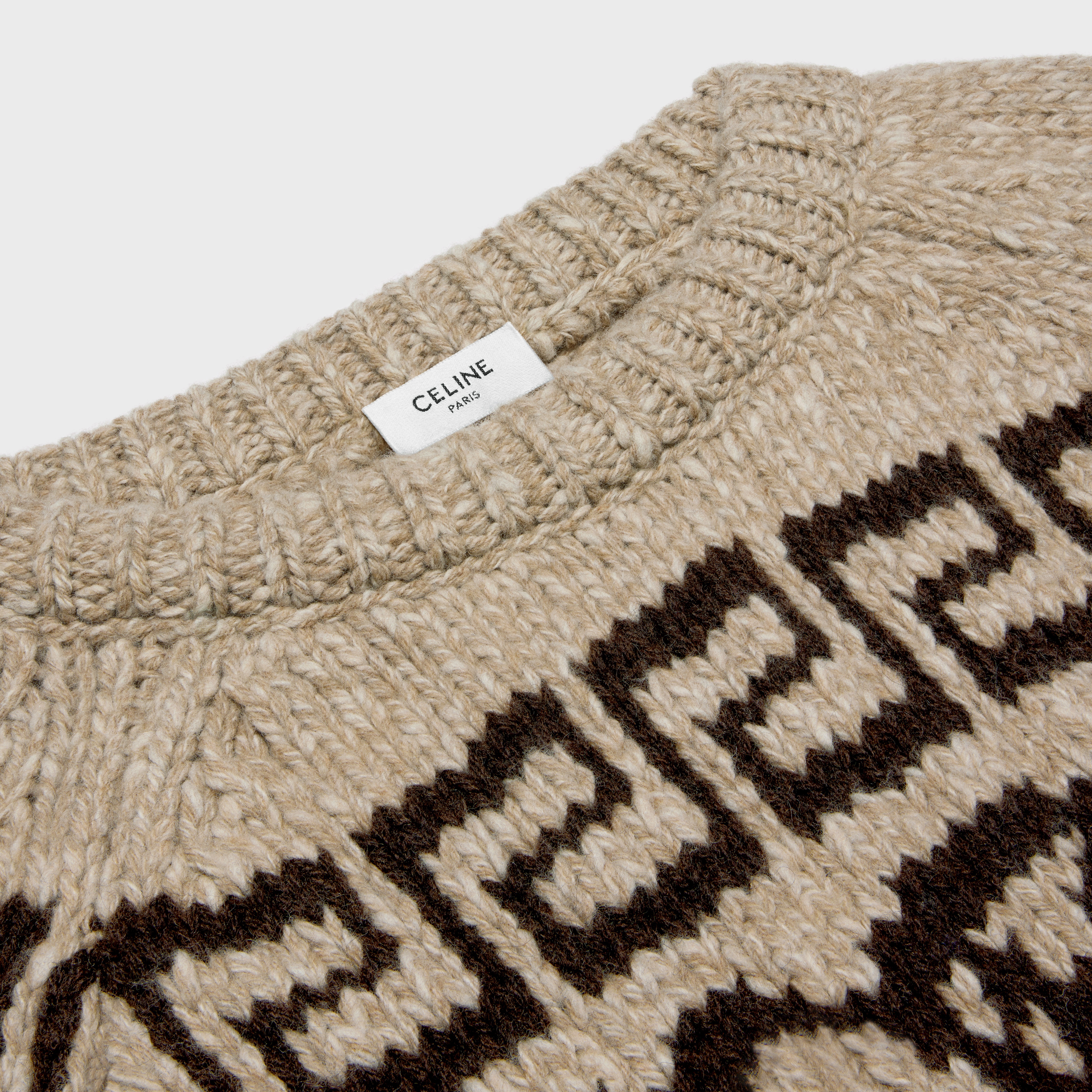 crew neck sweater in triomphe fair isle wool - 3