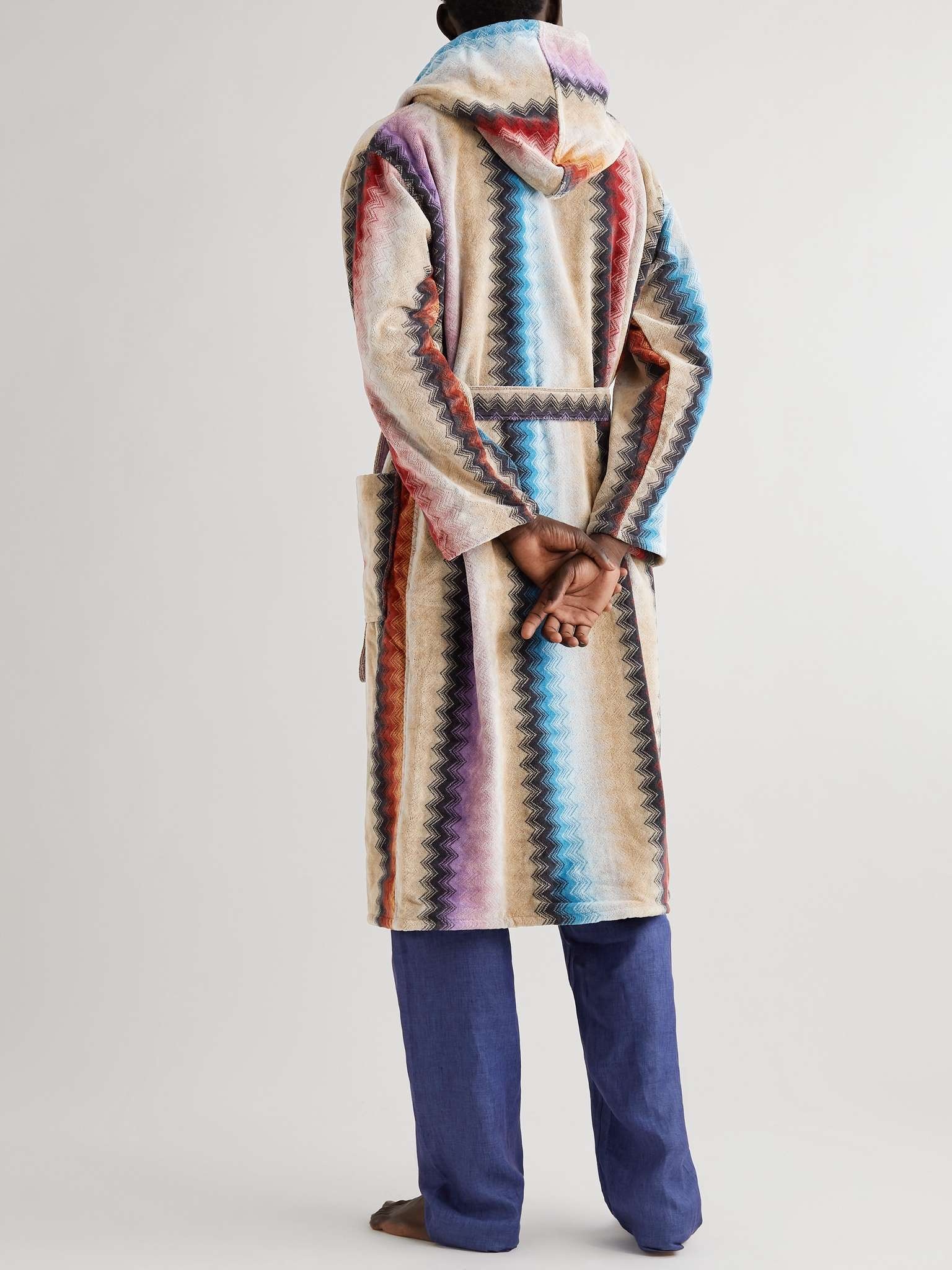 Byron Cotton-Terry Jacquard Hooded Robe - 4