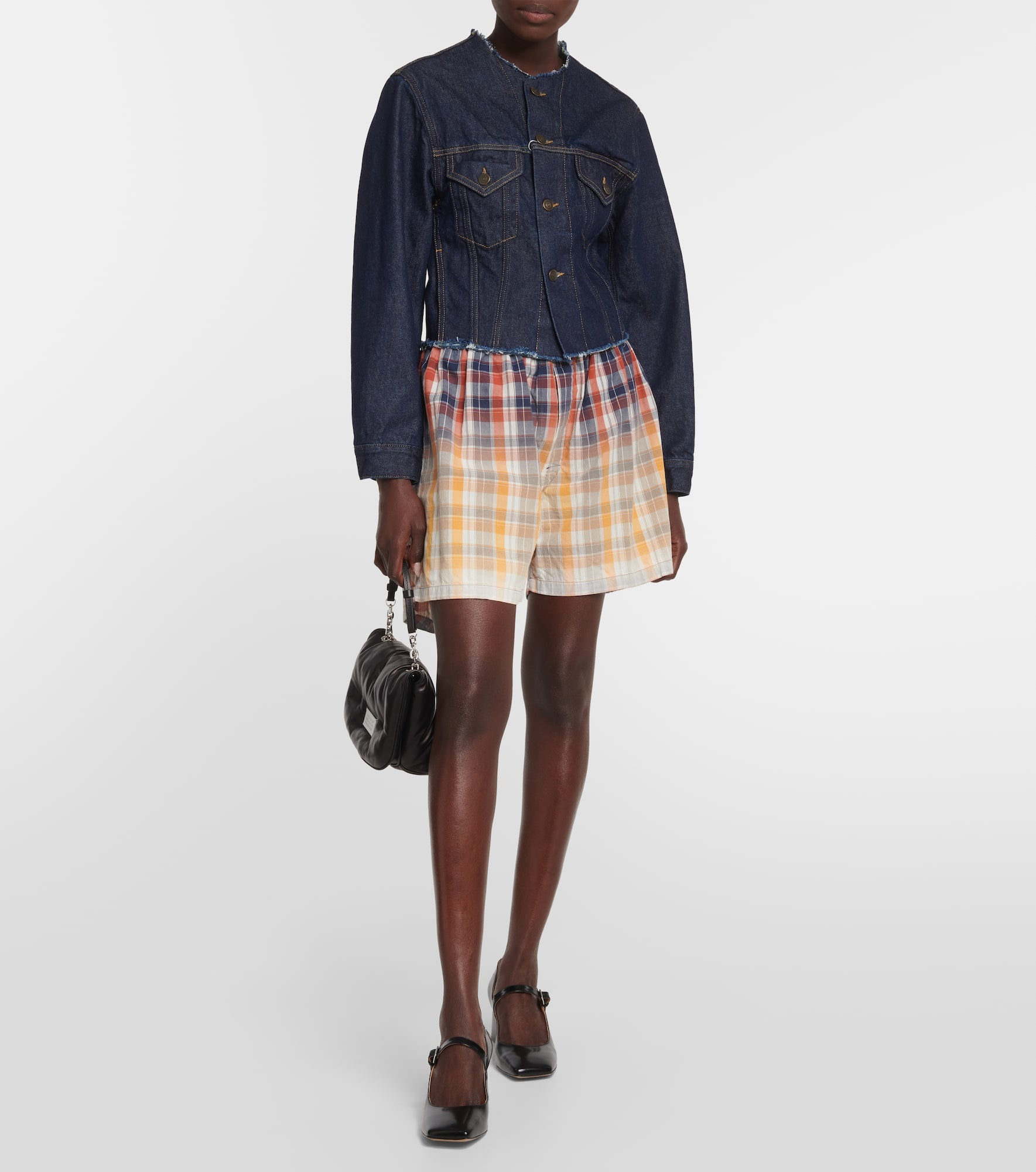Checked cotton shorts - 2