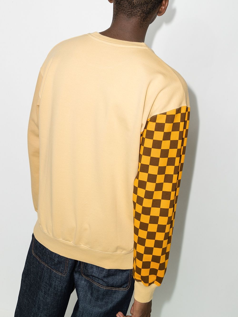 checkerboard-print logo sweatshirt - 3