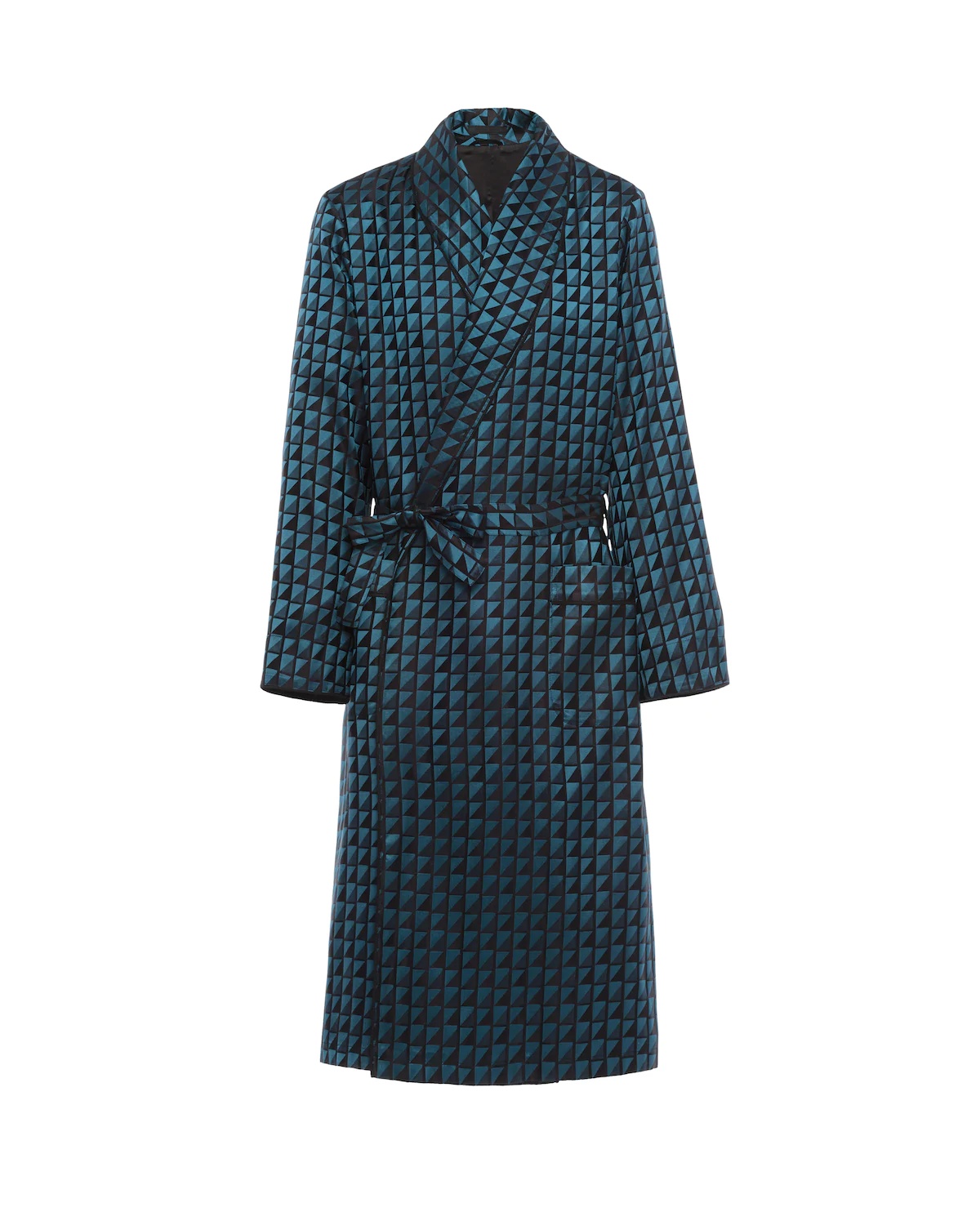 Checkerboard print silk jacquard robe - 1