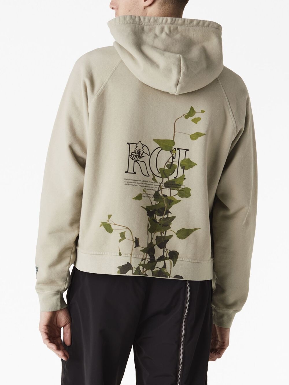 Vine-print cotton hoodie - 3