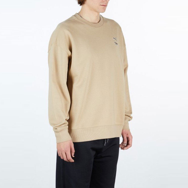 PUMA x Maison Kitsune Unisex Breathable Knitting Round-Neck Sweatshirt Khaki 532324-96 - 5