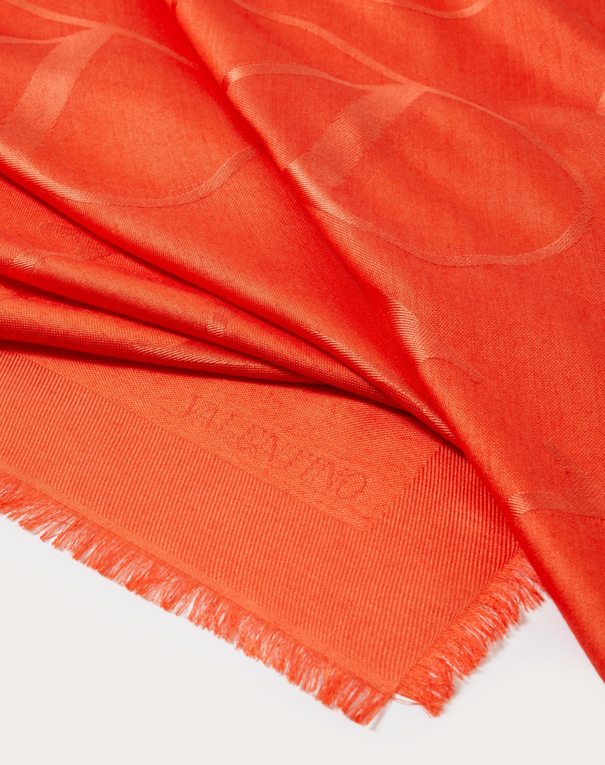 VLOGO SIGNATURE JACQUARD SHAWL IN SILK AND WOOL 140X140 CM - 3