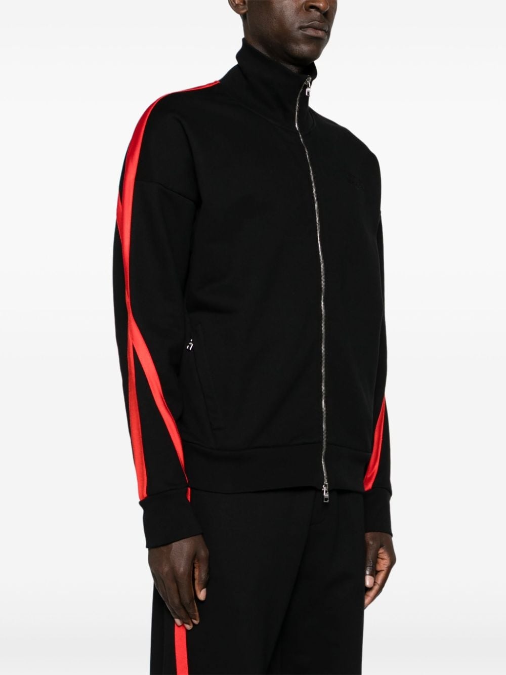 striped zip-up jacket - 3