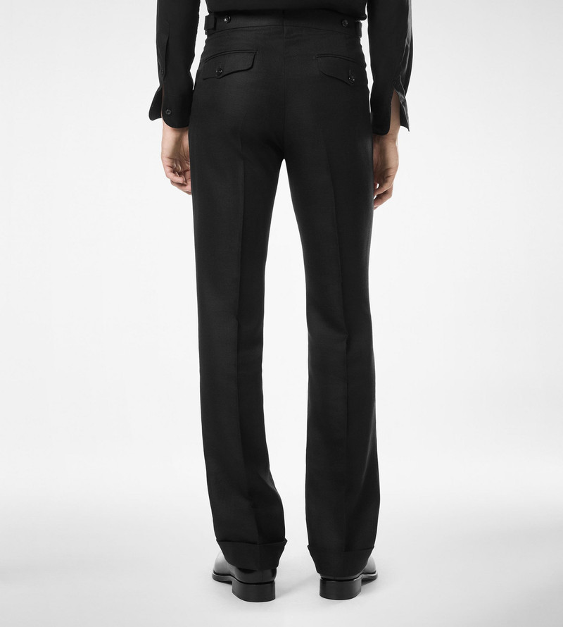 WOOL SILK LINEN SHARKSKIN PANT 5