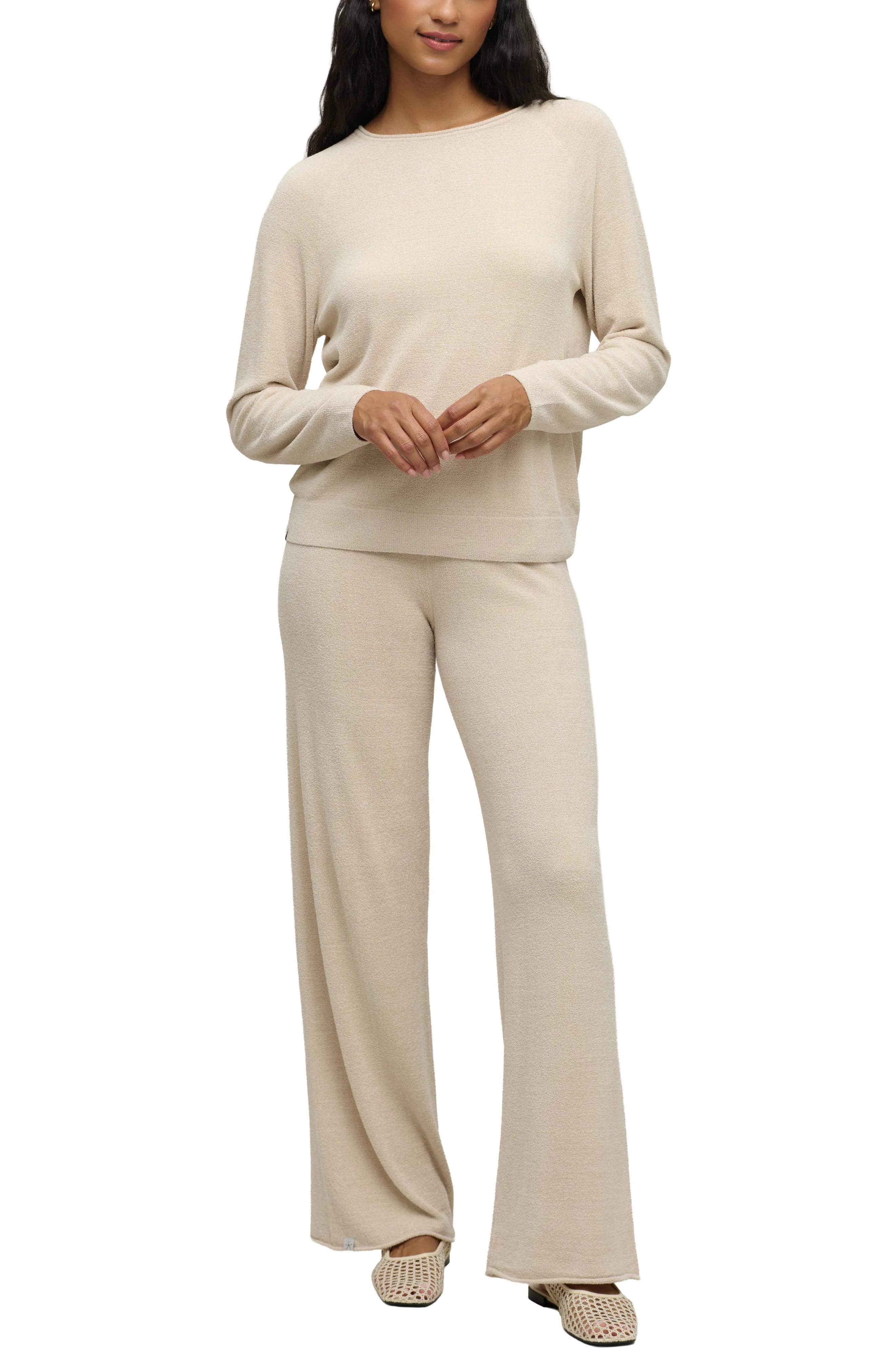 barefoot dreams CozyChic® Ultra Lite® Jersey Pajamas in Stone - 1