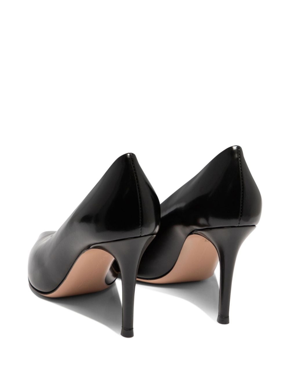 85mm pointed-toe leather pumps - 3