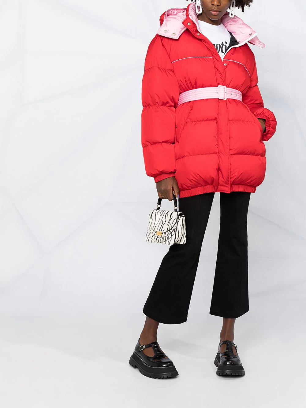 belted waist puffer jacket - 2