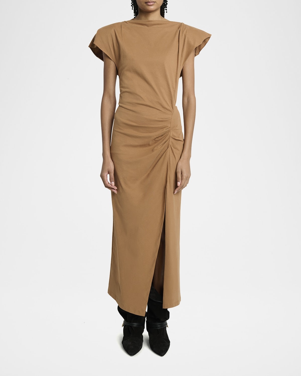 Nadela Ruched Cotton Jersey Dress - 2