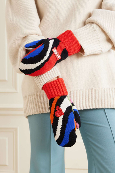 PUCCI Appliquéd wool-jacquard mittens outlook