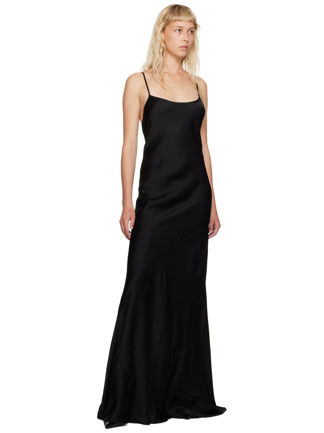 Floor-Length Cami Dress In Black