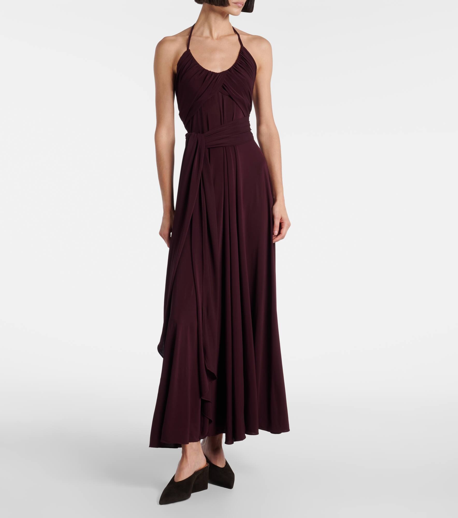Draped halterneck maxi dress - 2