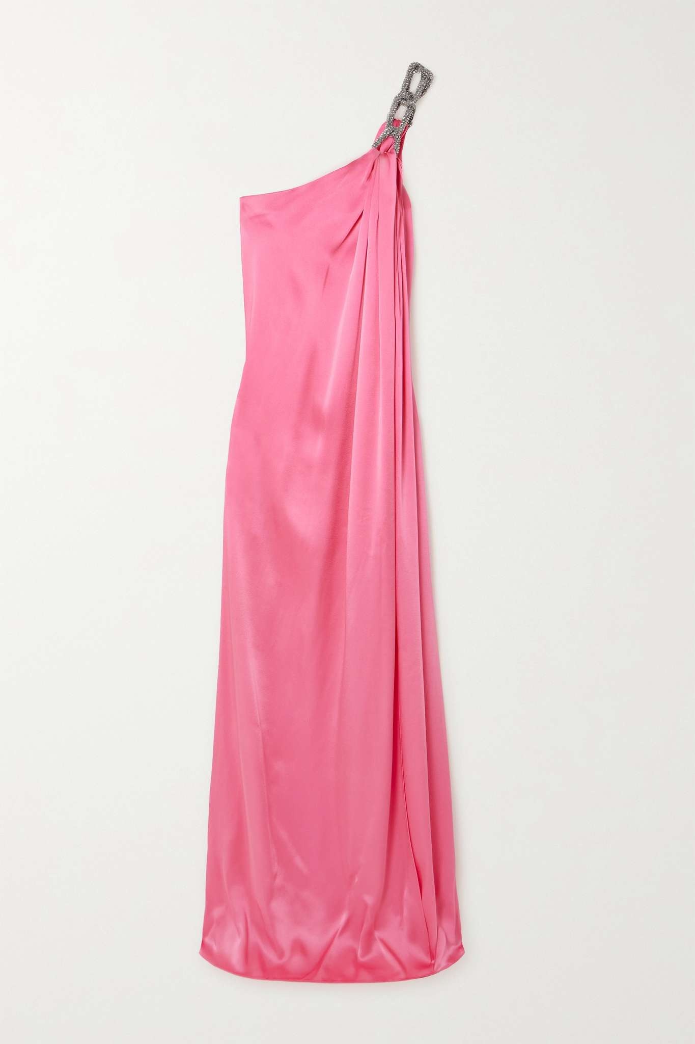 Falabella one-shoulder crystal-embellished satin gown - 1