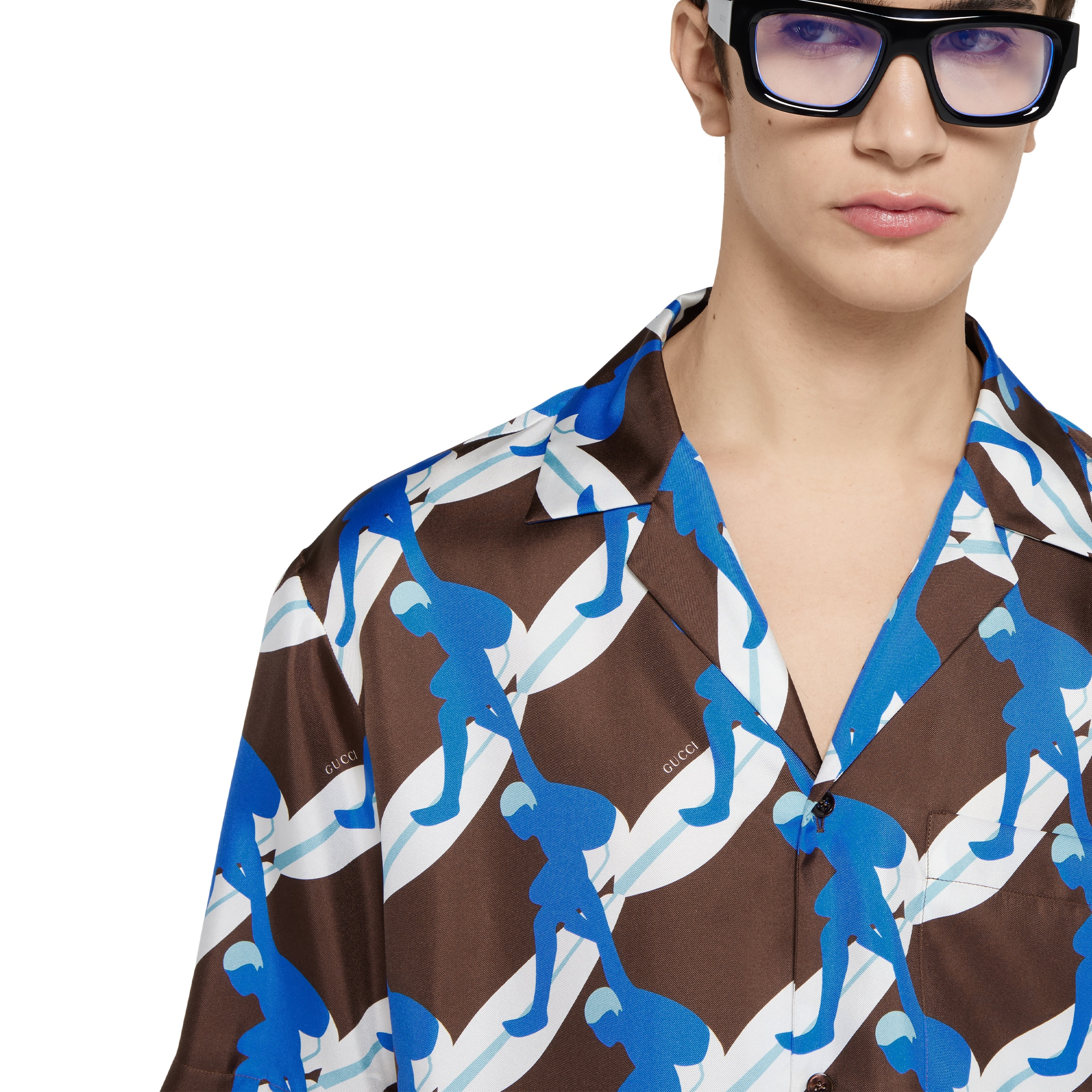 Printed silk bowling shirt - 5