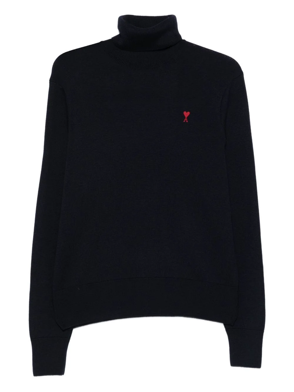 heart-embroidered turtleneck sweater - 1