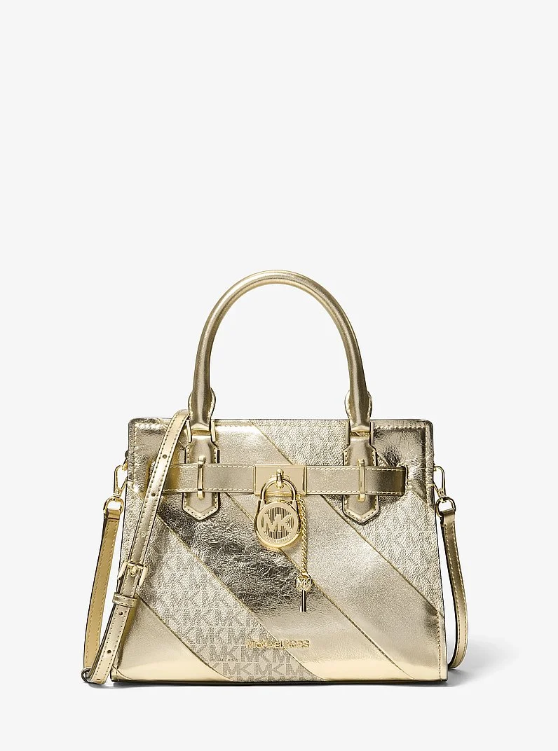Hamilton Small Metallic and Signature Logo Satchel - 1