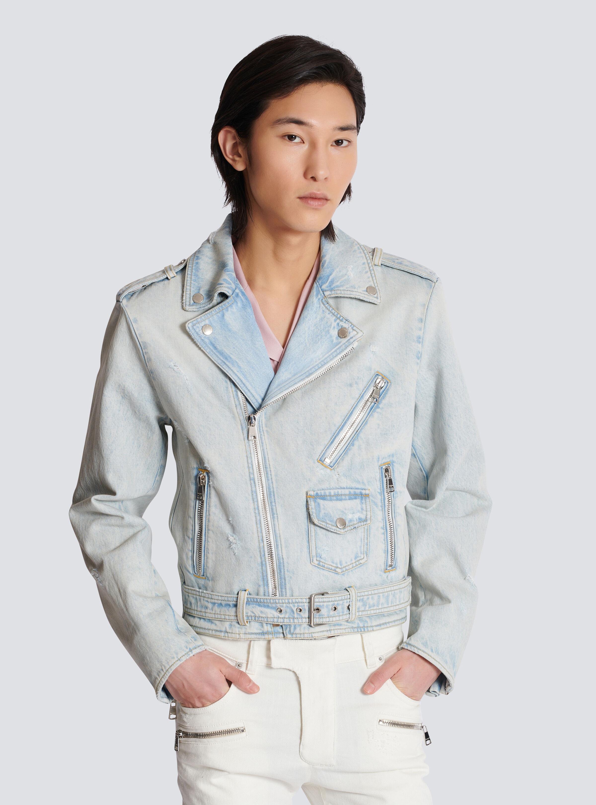 Denim biker jacket - 7