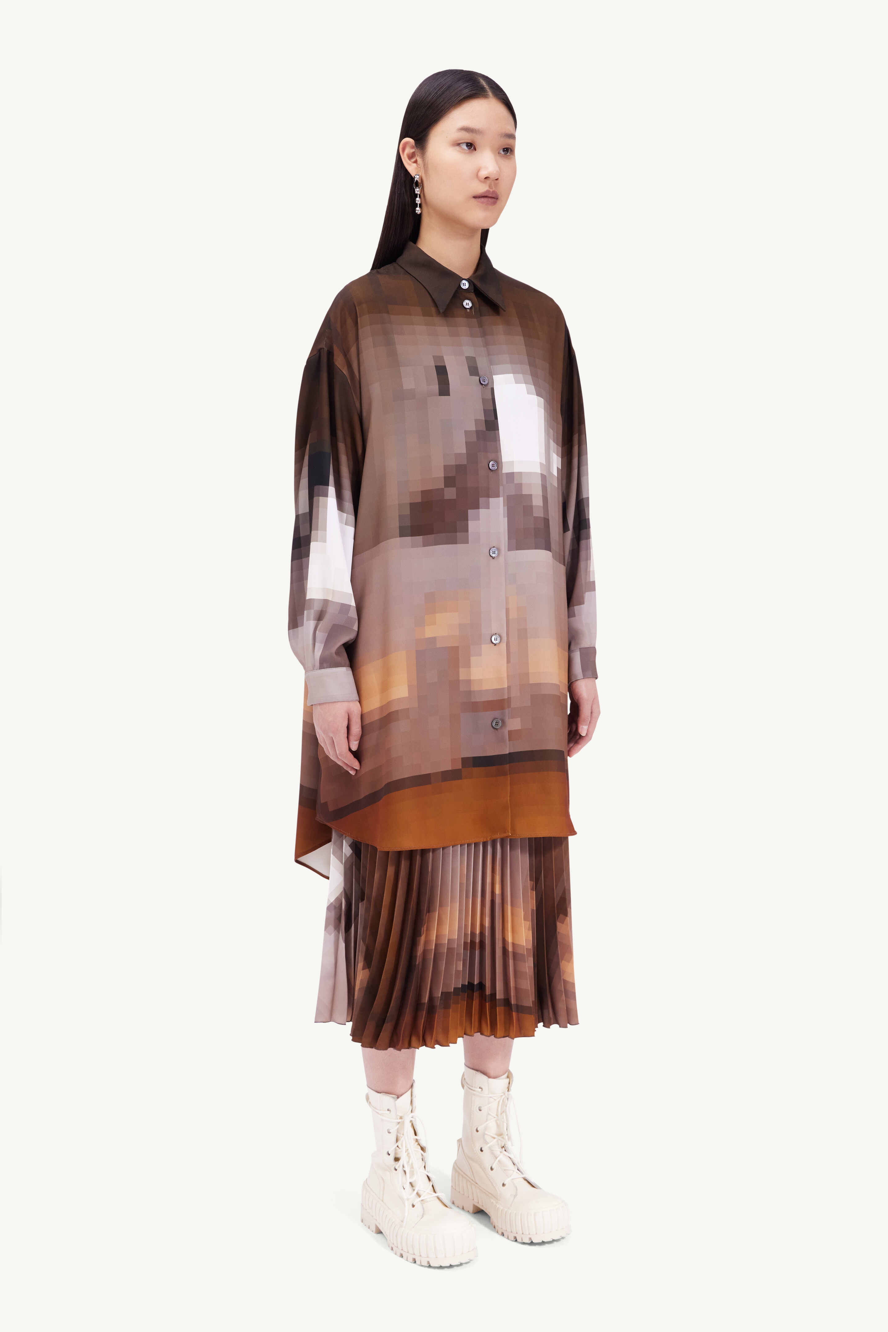 Pixelated shirt dress - 3