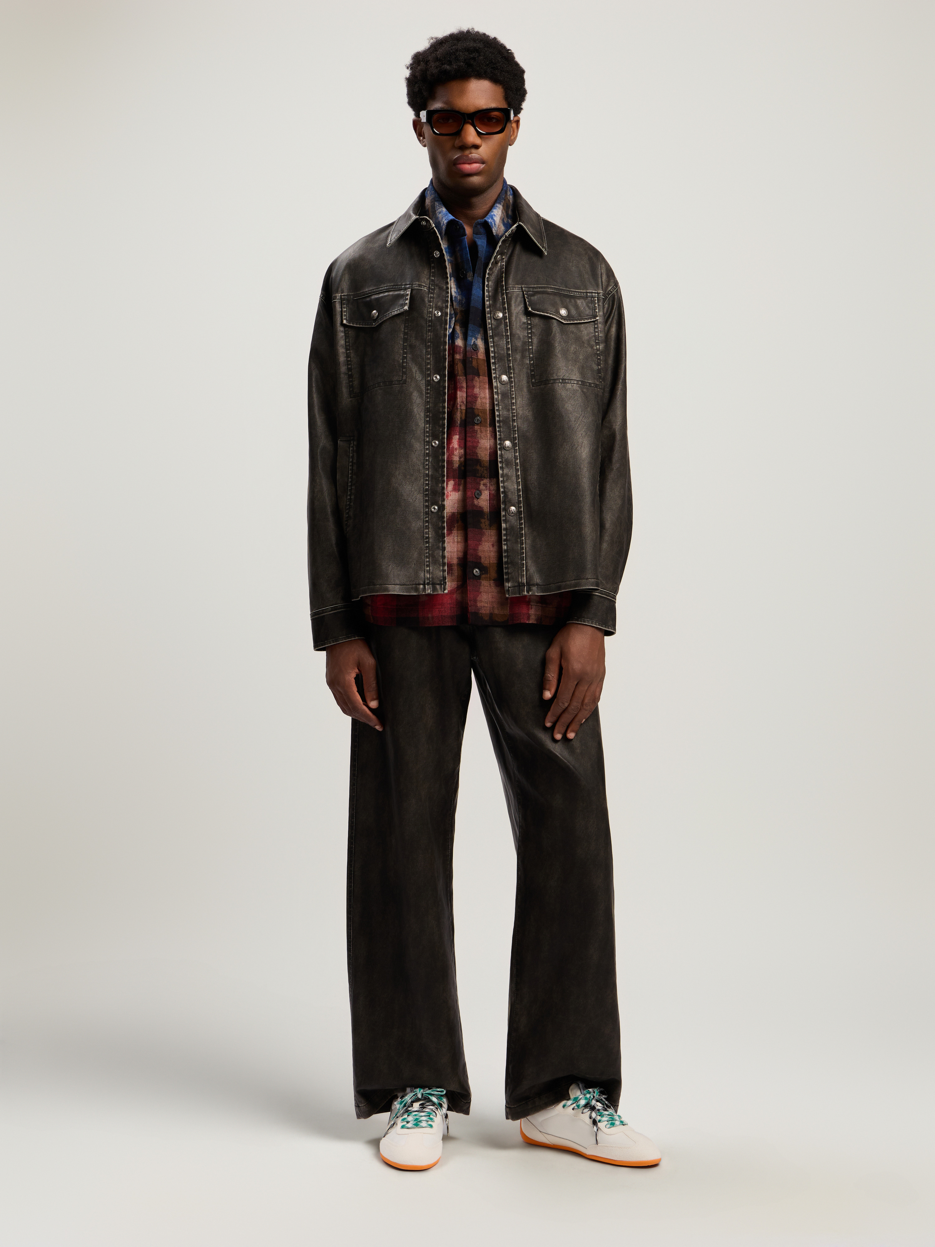 Curved Logo Coated Overshirt - 2