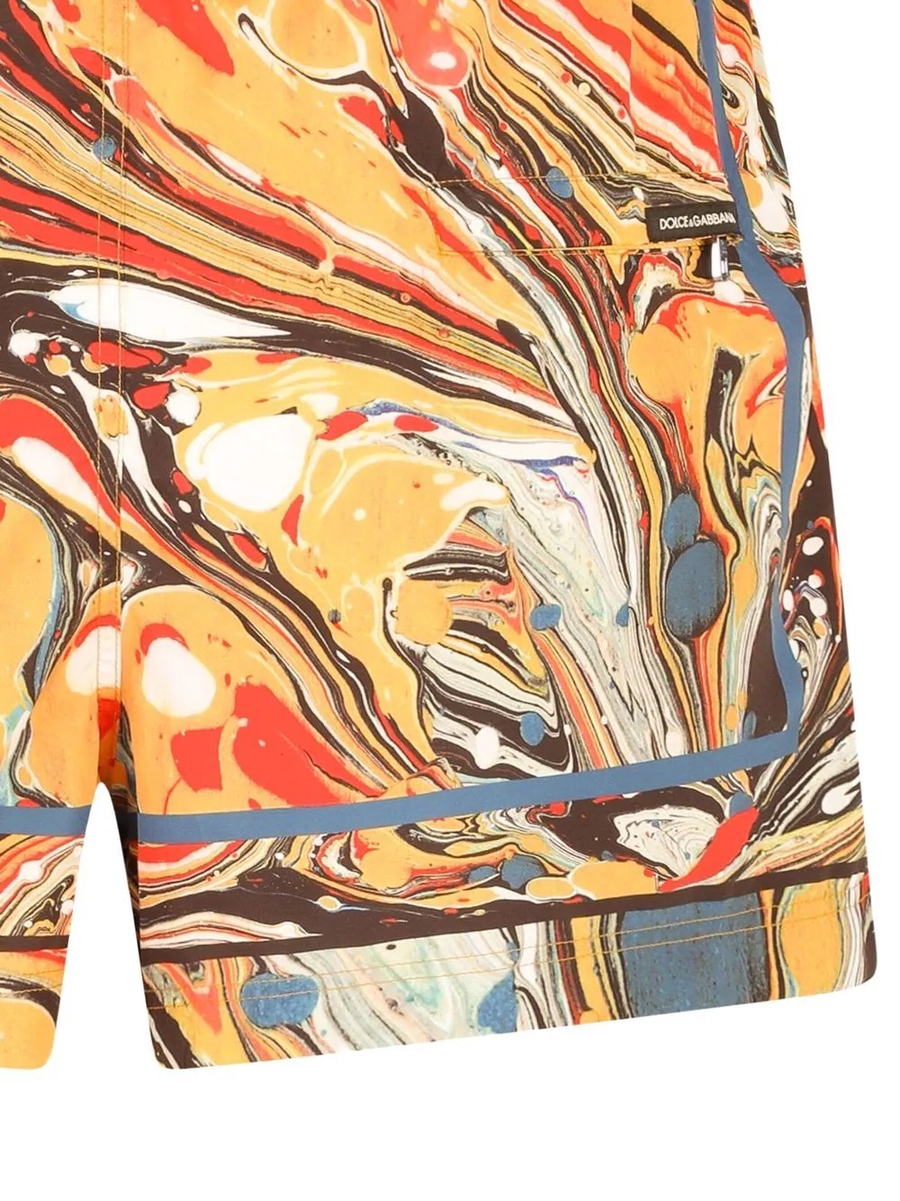 marbled drawstring swim shorts - 4