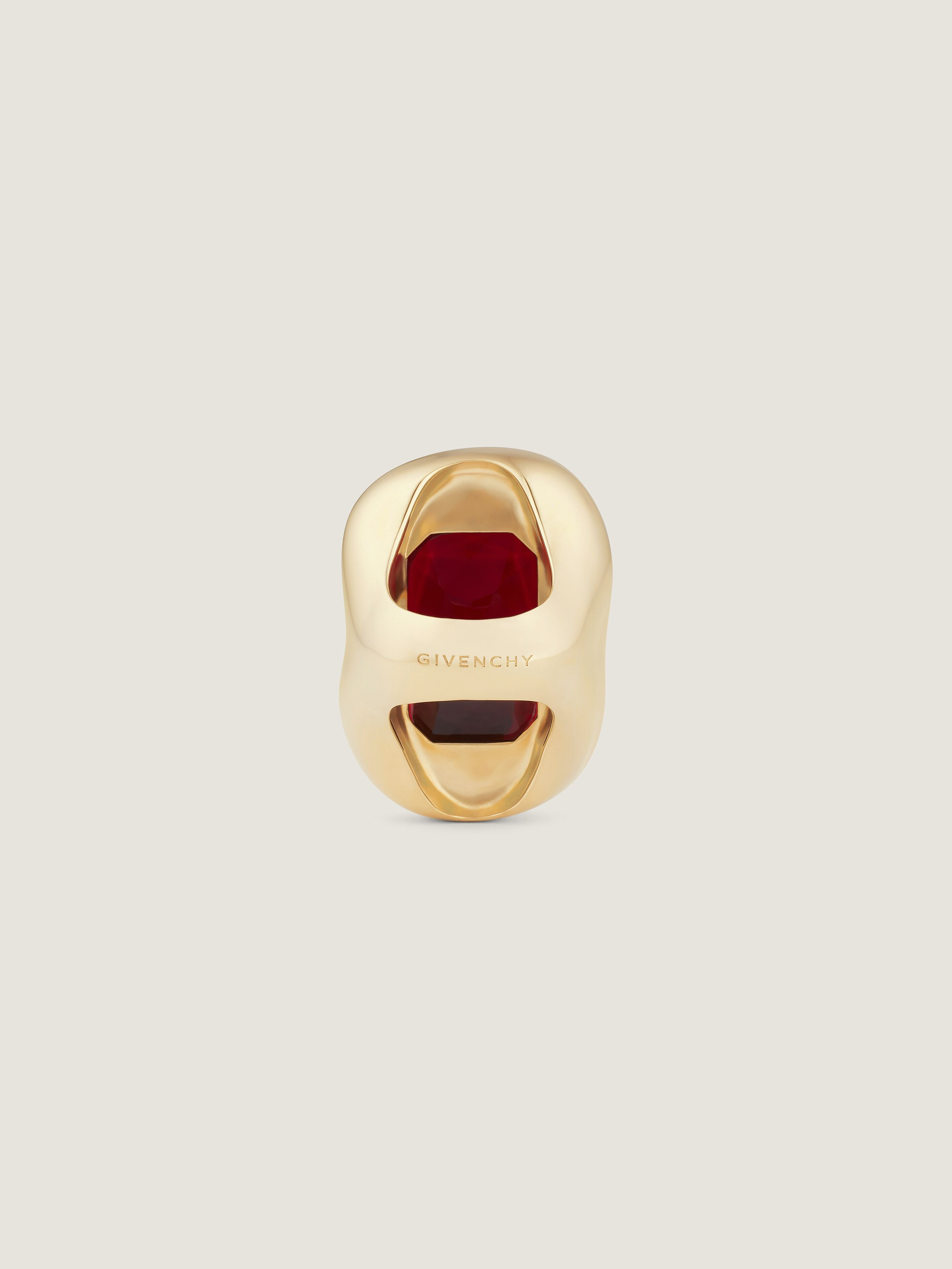 SCULPTURAL CRYSTAL RING IN METAL AND CRYSTAL - 4