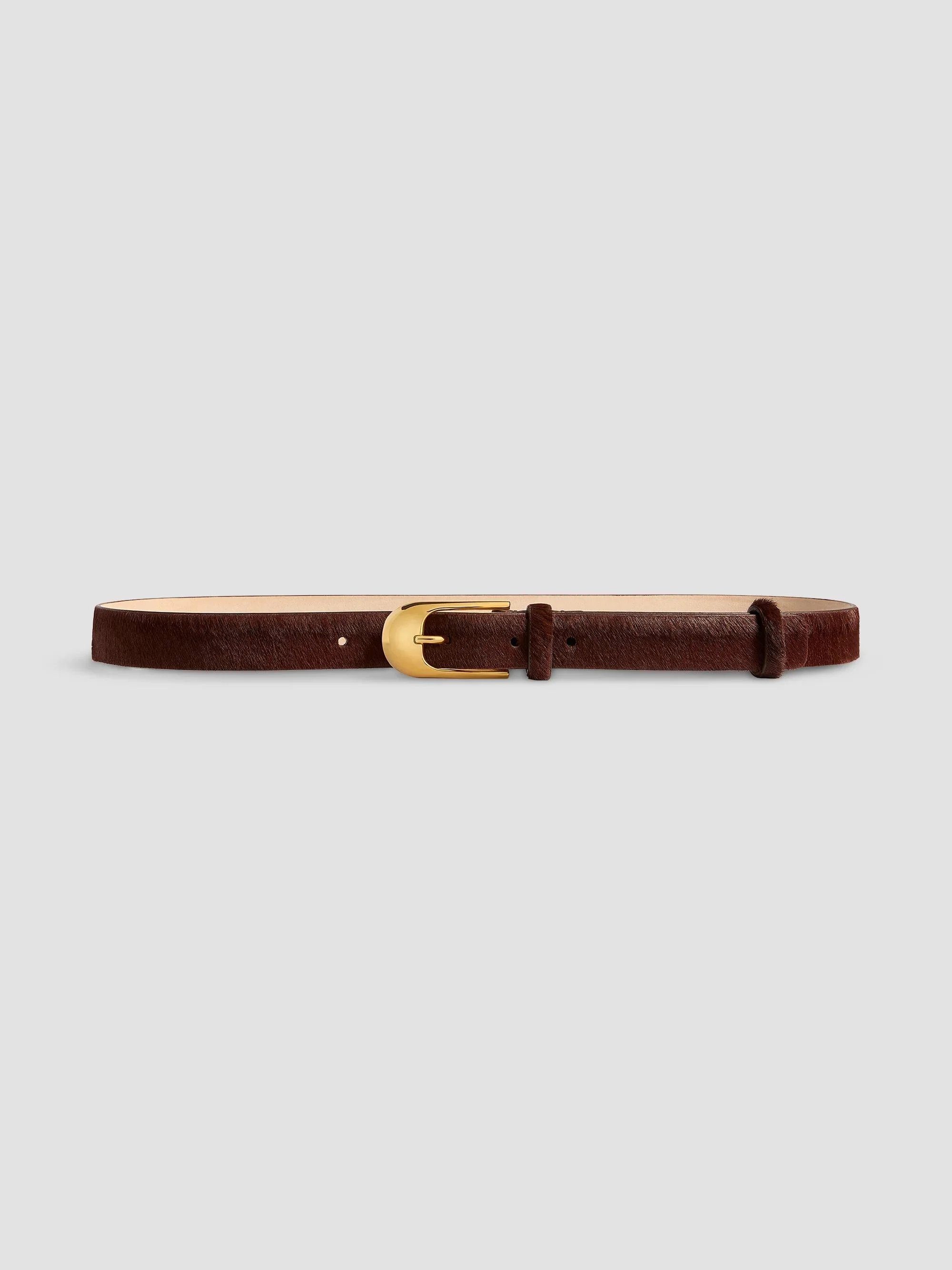 Women's Dome Calf-Hair Belt - Red Mahogany - 1
