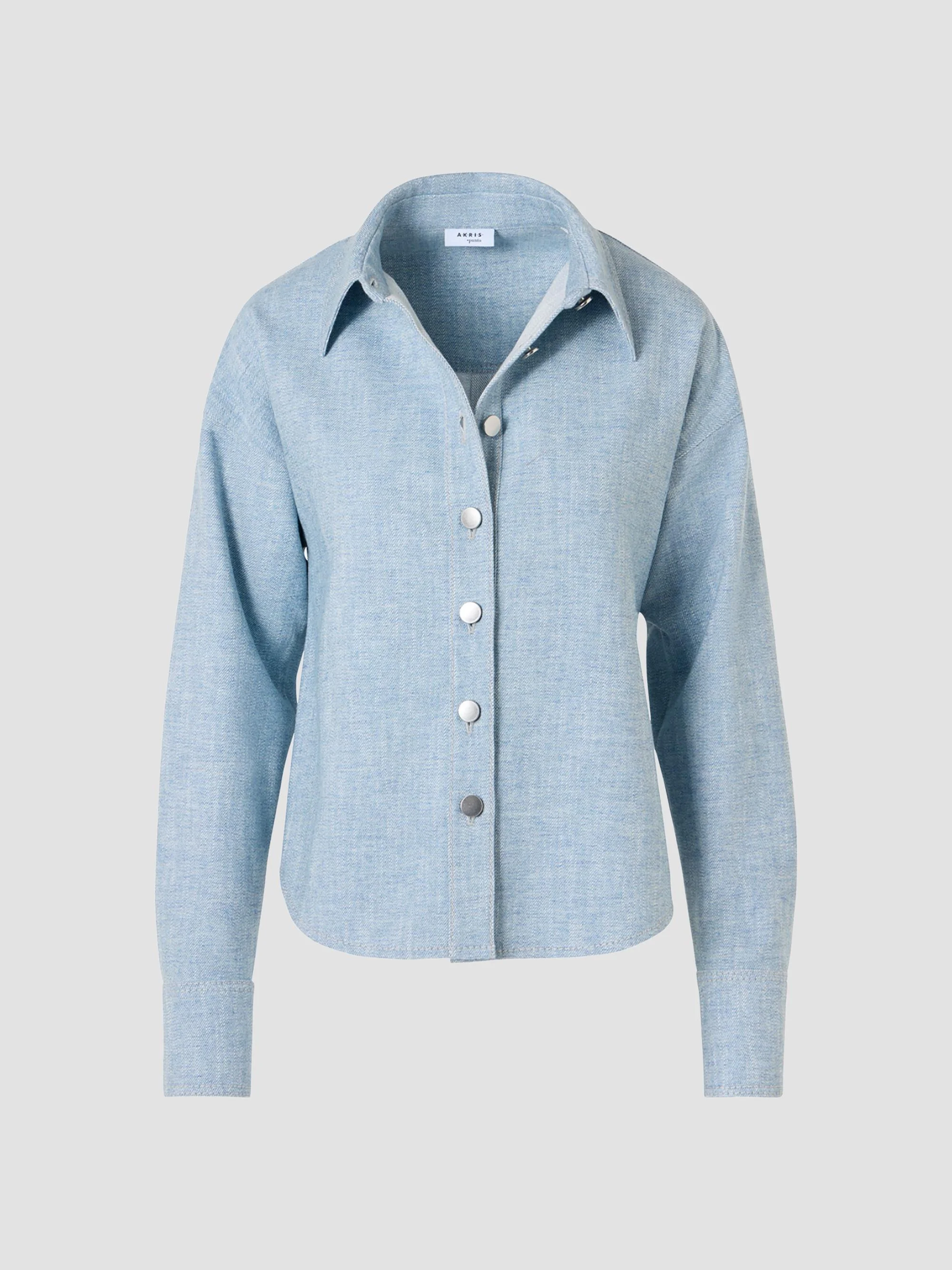 Women's Winter Denim Shirt - Light Blue - 1