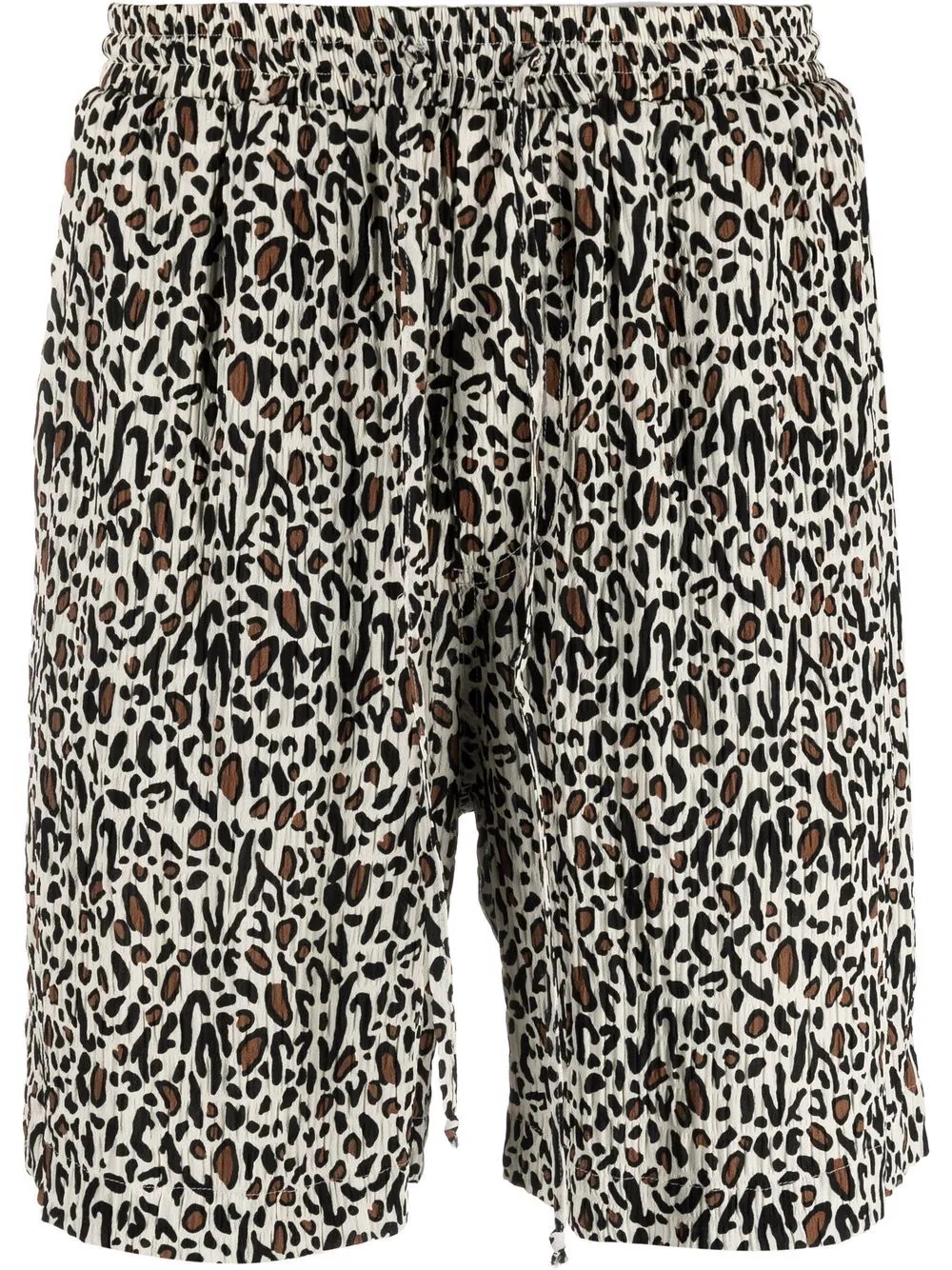 leopard-print track shorts - 1