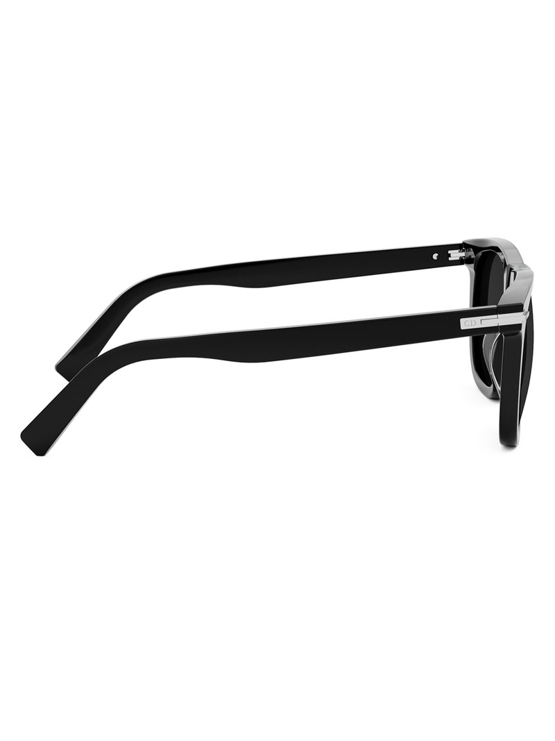 Men's DiorBlackSuit S13I Havana 53MM Square Sunglasses - Black Dark Grey 7