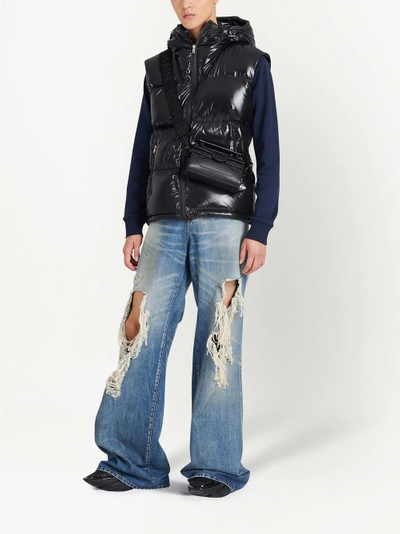 Balmain puffer hooded sleeveless jacket outlook