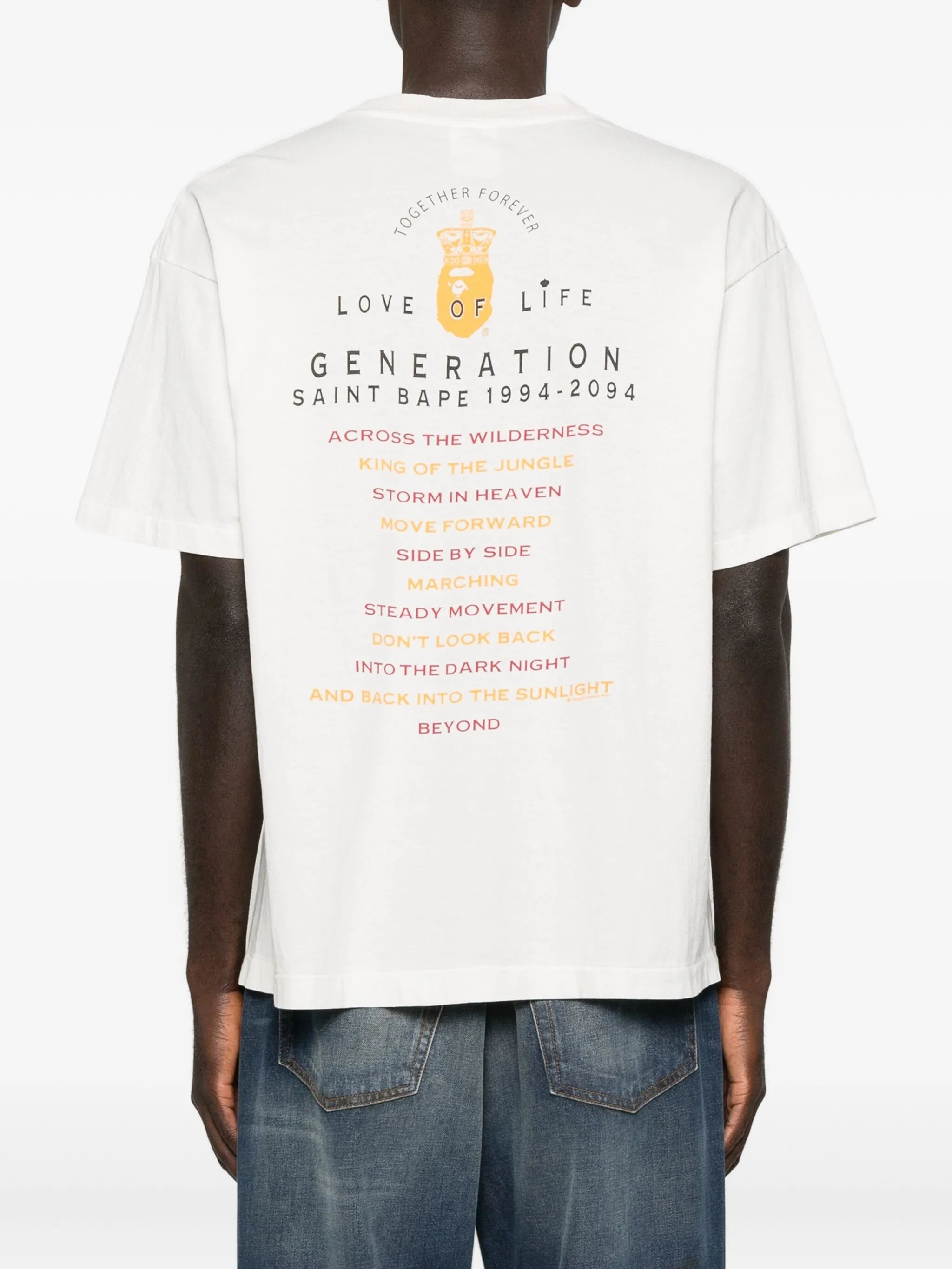 Saint Mxxxxxx X A BATHING APE® Generation Graphic-print T-shirt - 4
