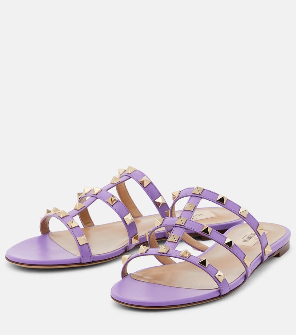 Rockstud leather sandals - 5
