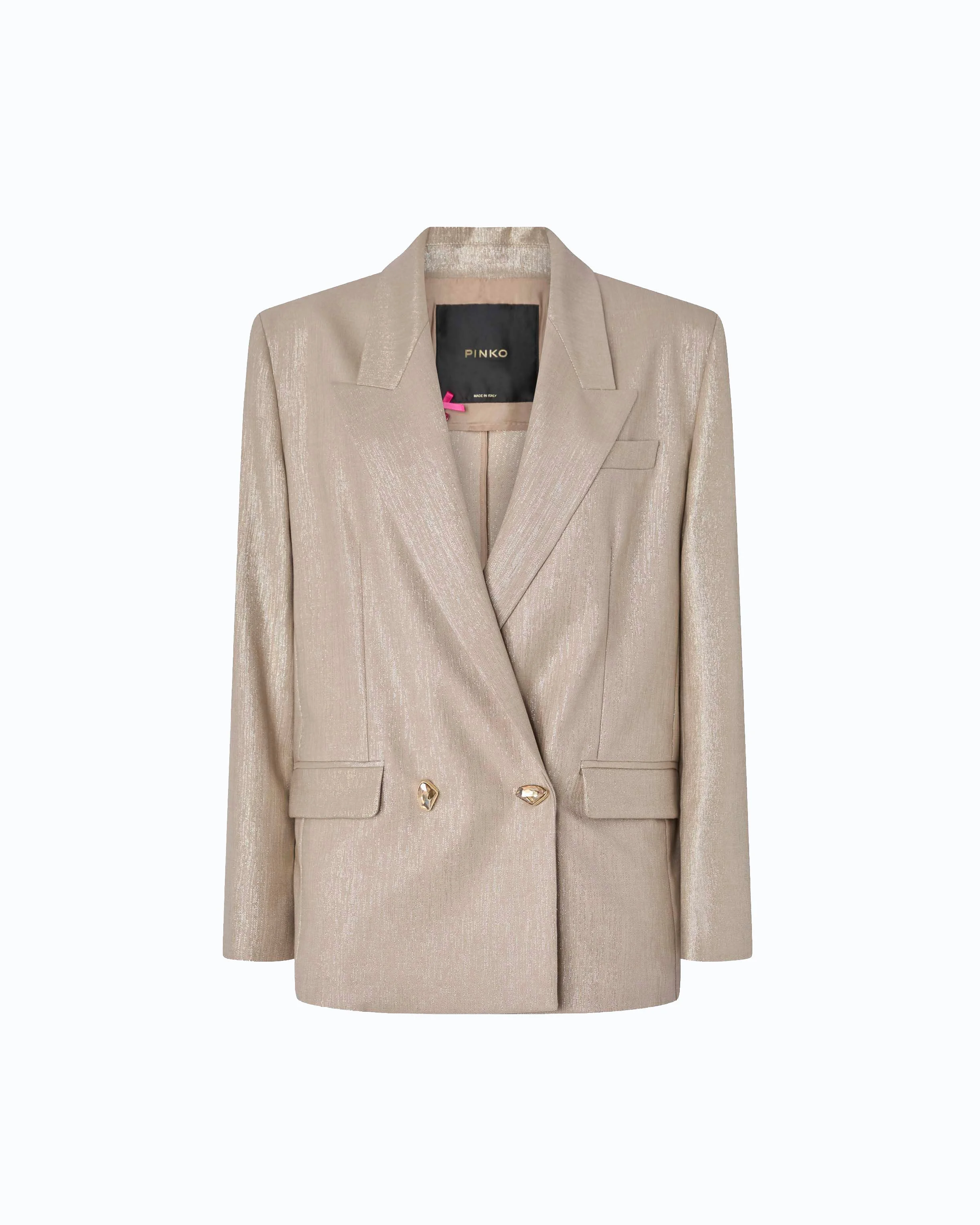 DOUBLE-BREASTED JACKET IN METAL WOOL WITH JEWEL BUTTONS - 1