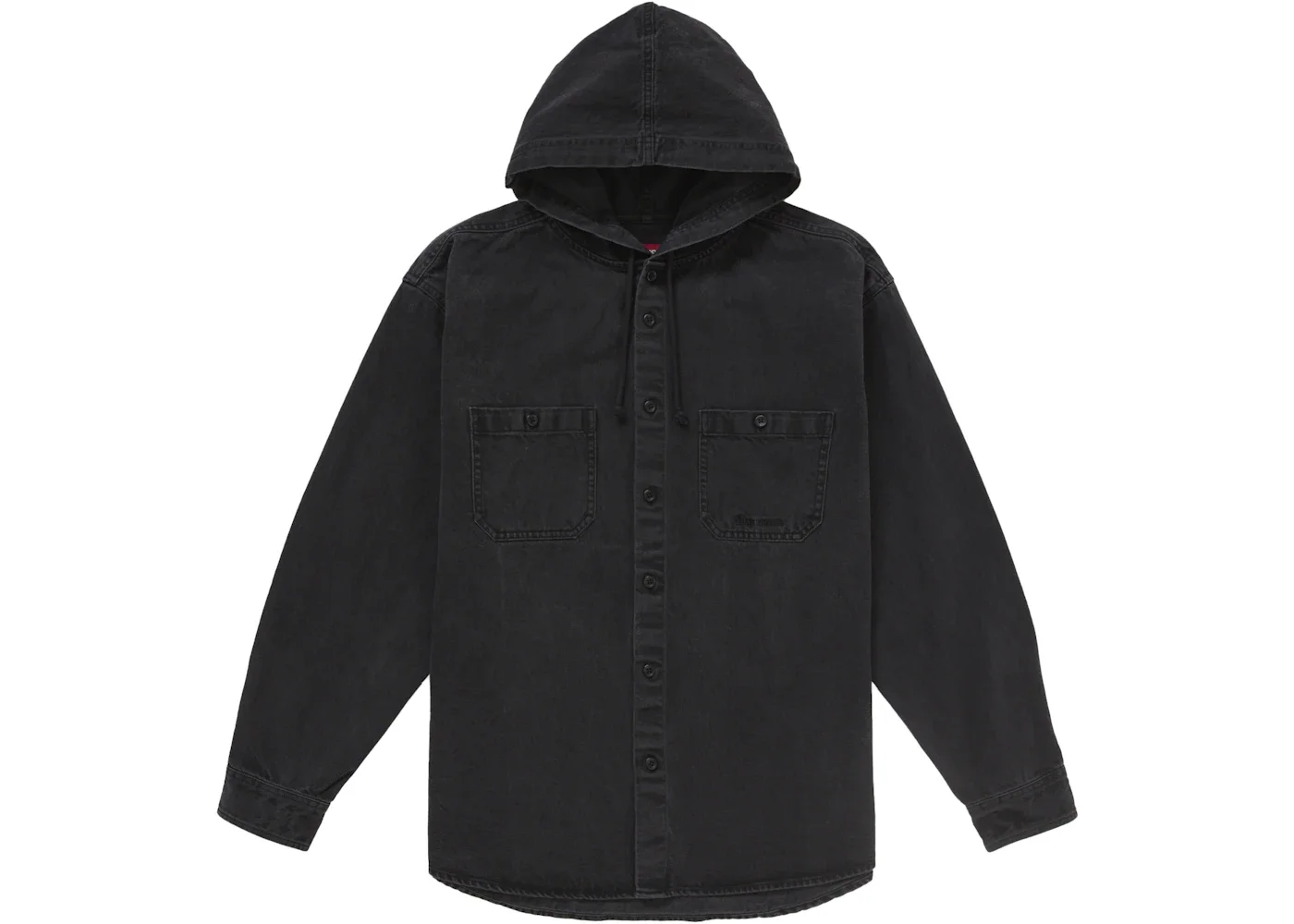 Supreme Hooded Denim Shirt Black - 1