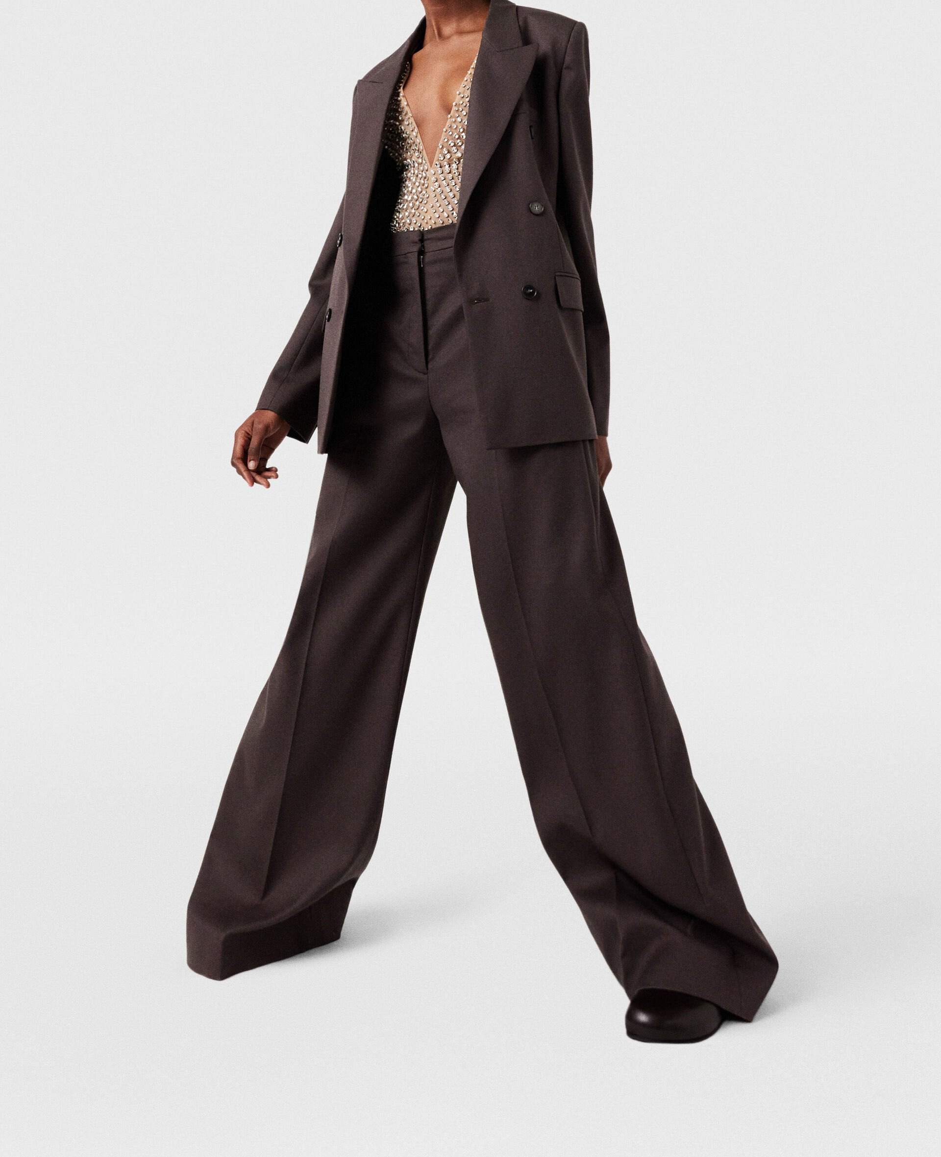 High-Rise Wide-Leg Wool Pants - 5