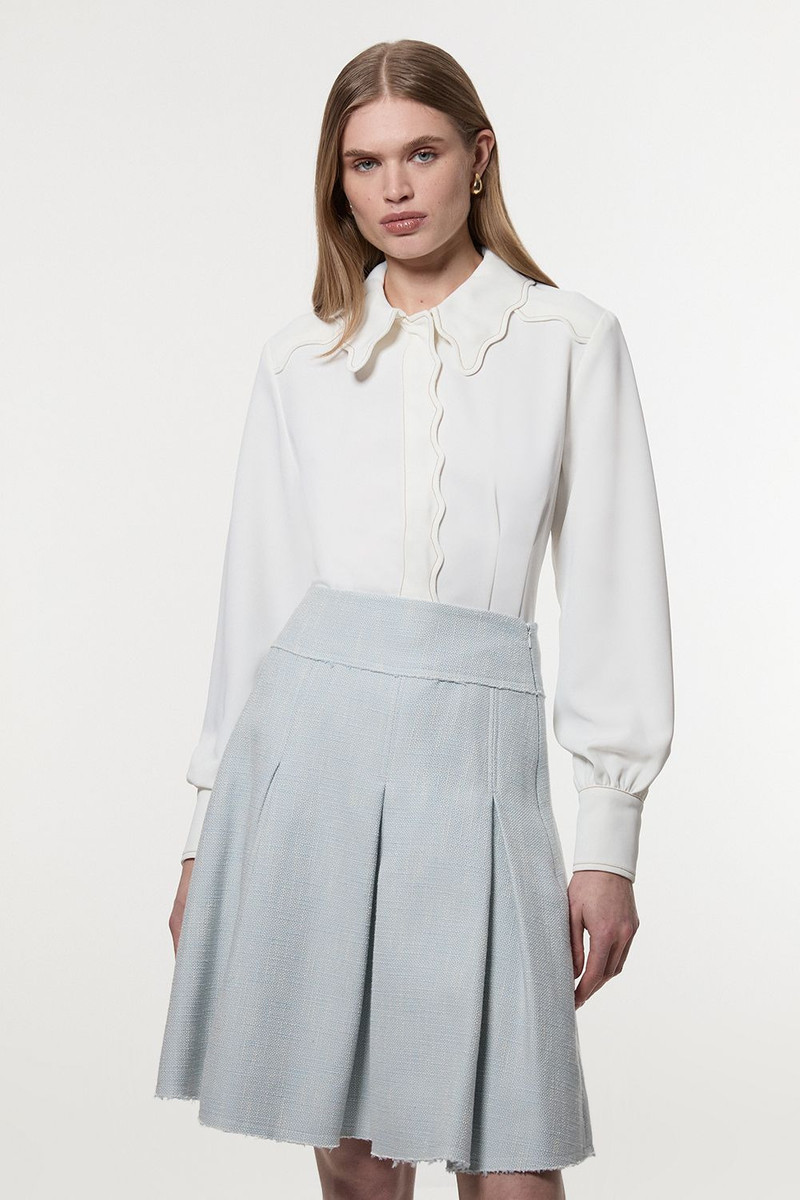 Spring Tweed Tailored Full Skirt 1