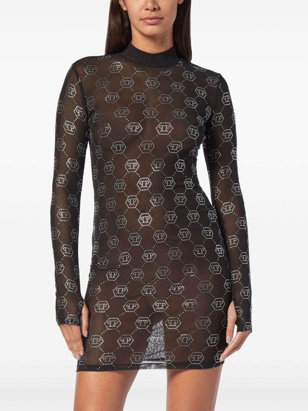 monogram tulle dress - 3