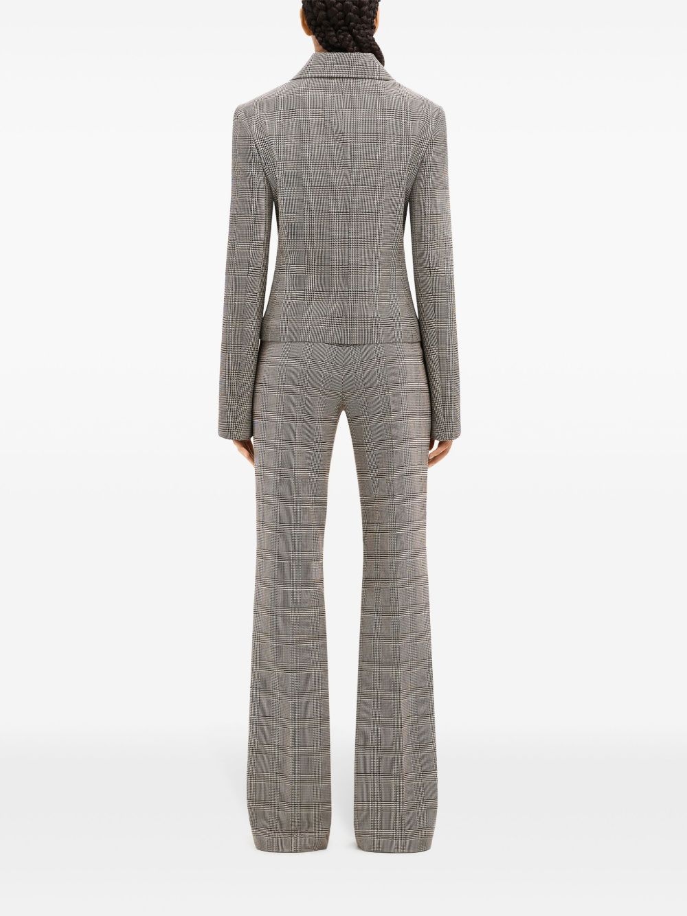 flare mid-rise Prince of Wales pants - 4