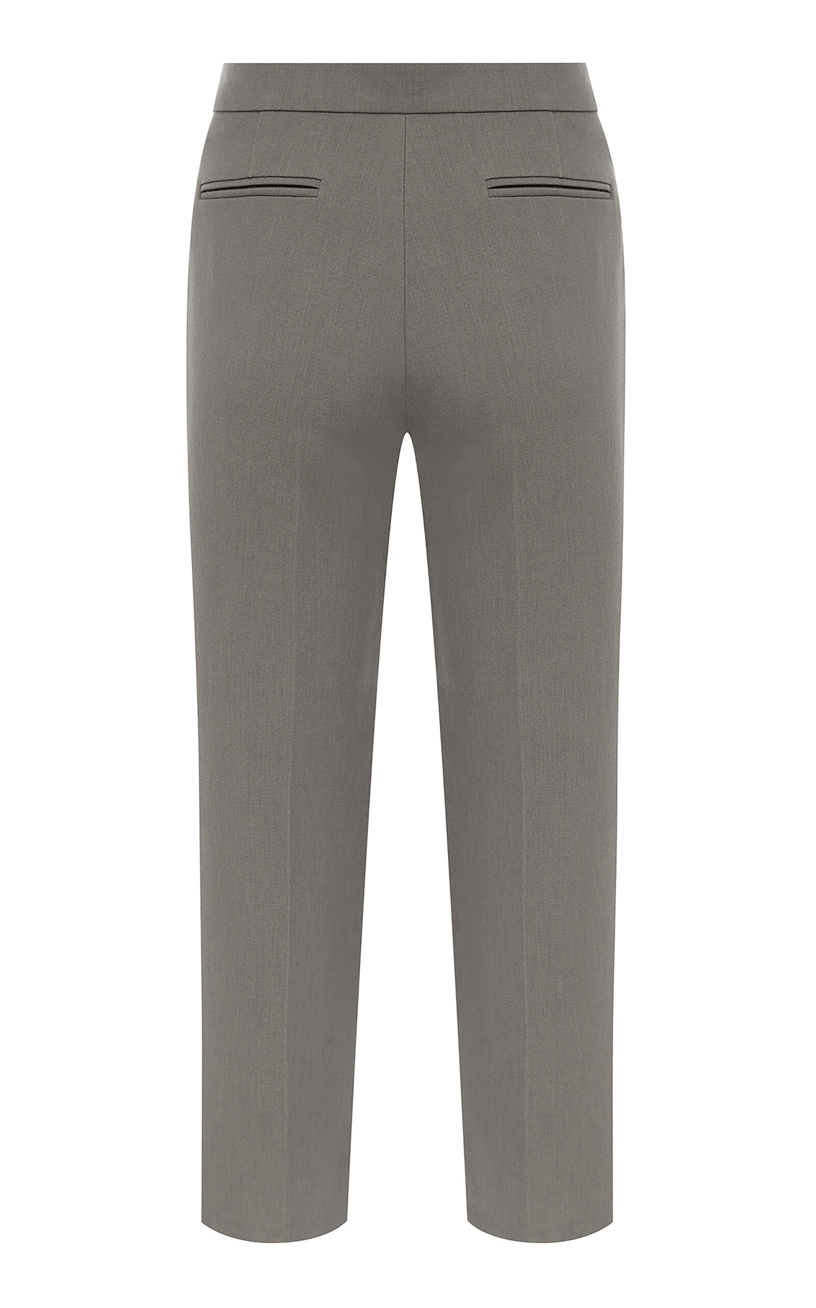 Cropped Wool-Blend Straight-Leg Pants grey - 3