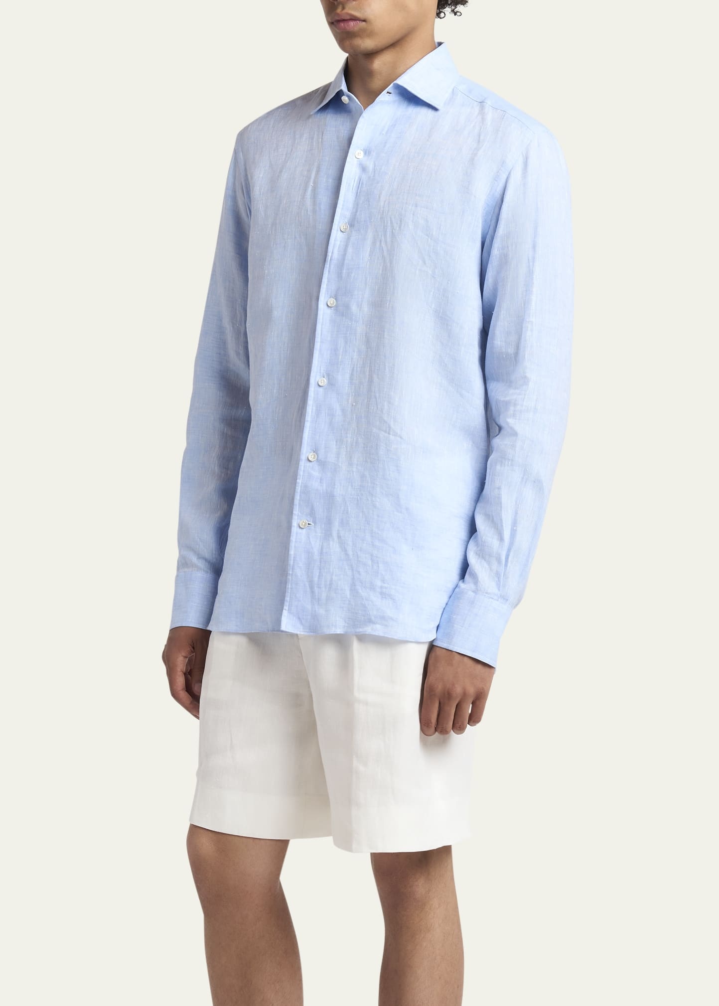 Men's Oasi Lino Casual Button-Down Shirt - 4