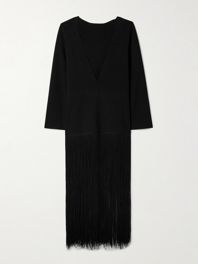 Paley Fringed Ribbed-knit Gown - 1