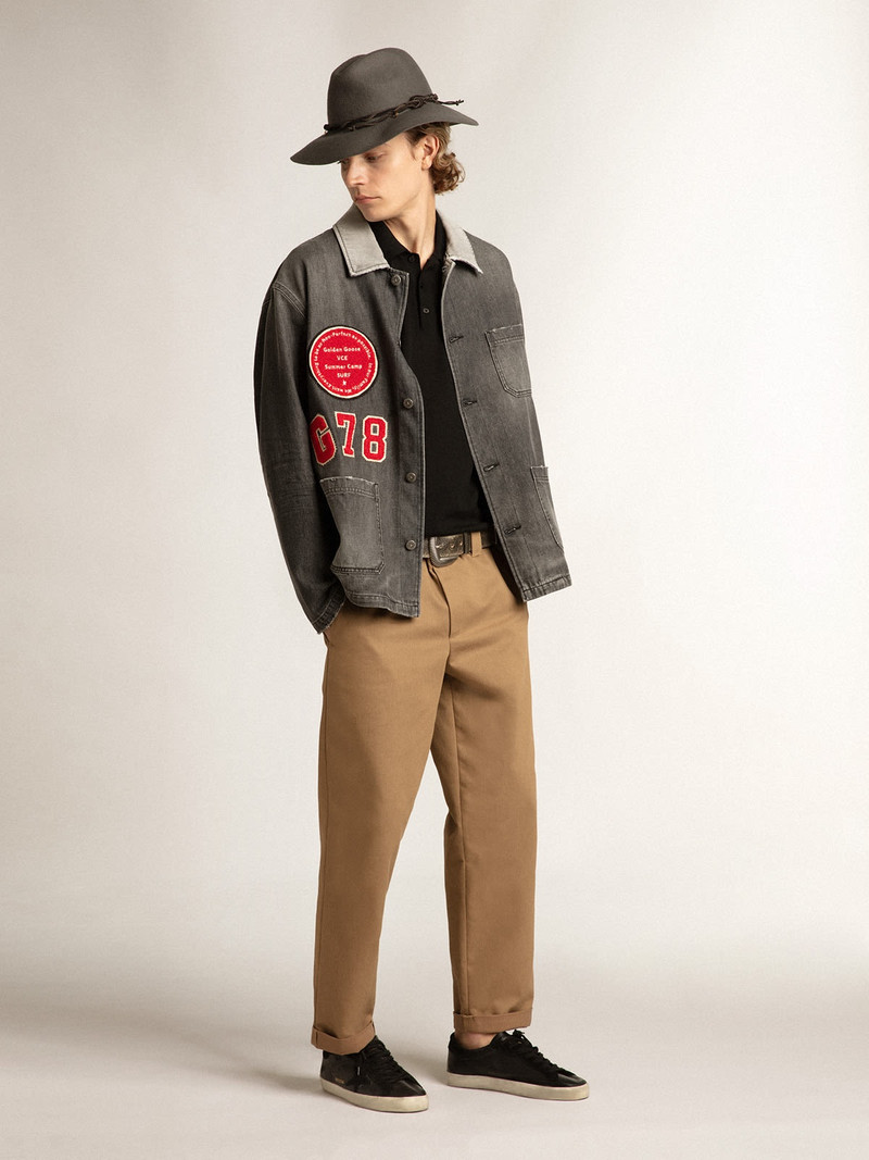 Golden Goose Super-Star in black nappa with black suede star and heel tab outlook