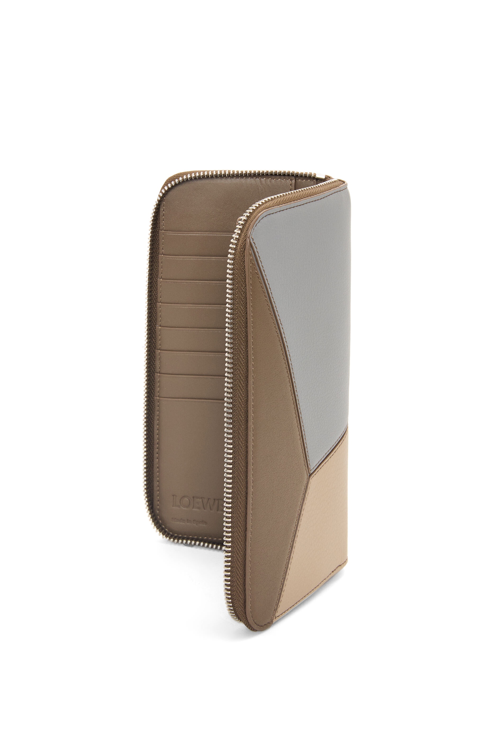 Puzzle zipped open wallet in classic calfskin - 3